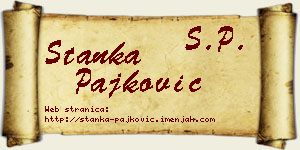 Stanka Pajković vizit kartica